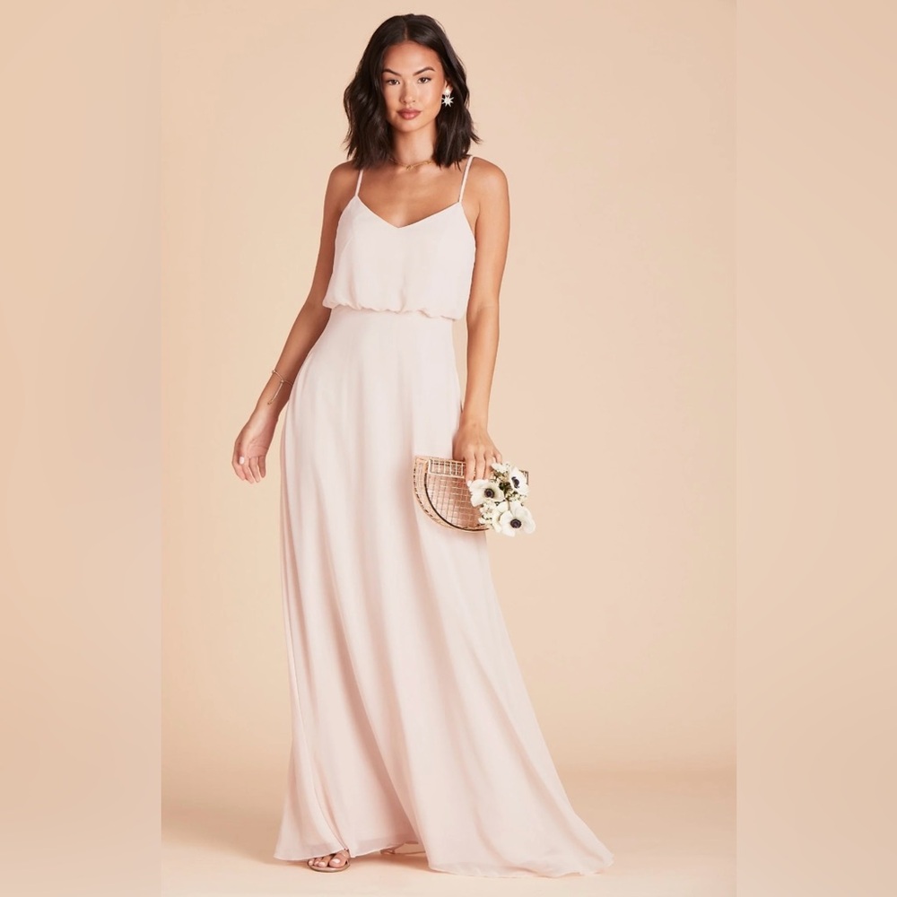 NWT Birdy Grey Gwennie small pale blush pink bridesmaid dress wedding prom gown